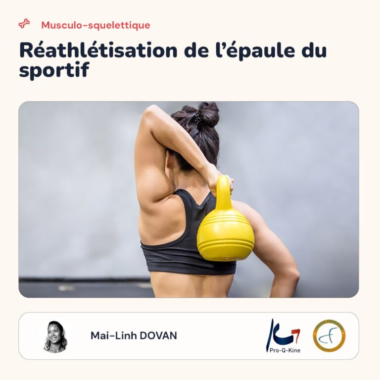 Affiche de la formation Réathlétisation de l'épaule du sportif, animée par Mai-Linh Dovan