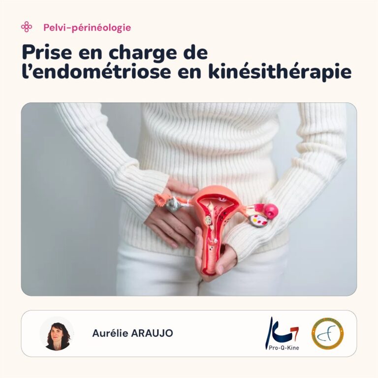 Affiche de la formation Prise en charge de l'endométriose en kinésithérapie, animée par Aurélie Araujo