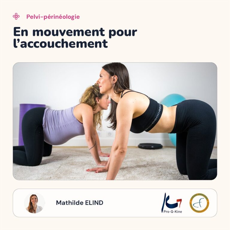 Affiche de la formation En mouvement pour l'accouchement, animée par Mathilde Elind