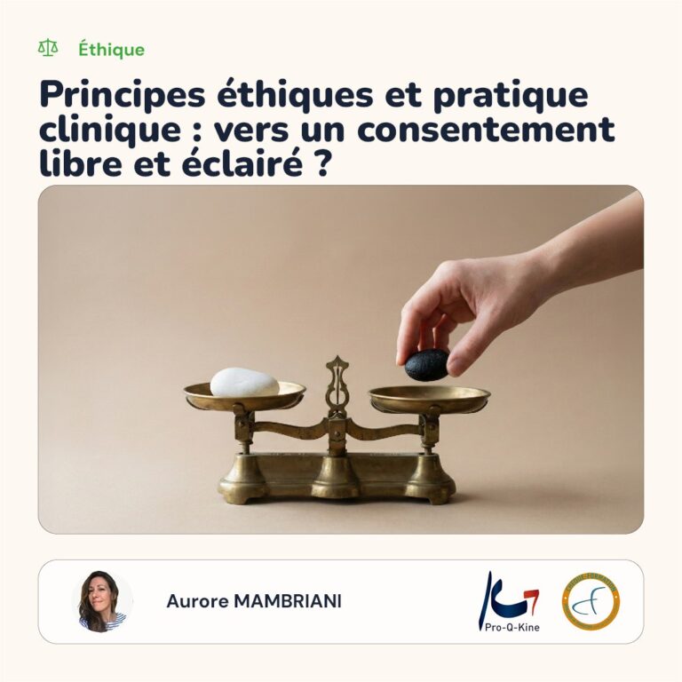 Affiche de la formation Principes éthiques et pratique clinique, vers un consentement libre et éclairé, animée par Aurore Mambriani